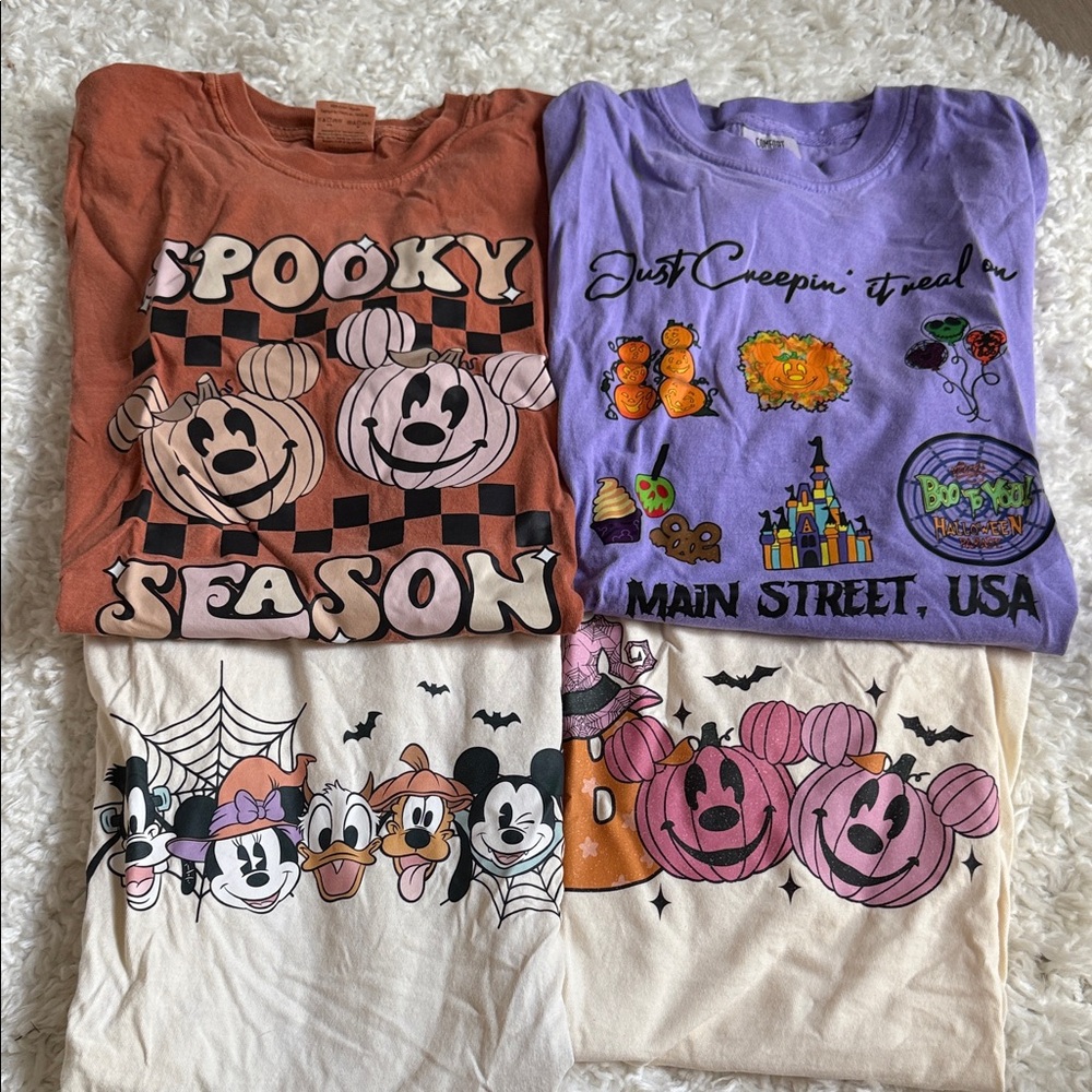 Pack of 4 disney halloween tees